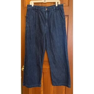 J. Crew Wide-Leg Jeans Womens‎ Size 31 Dark Wash Denim Casual Work to Weekend